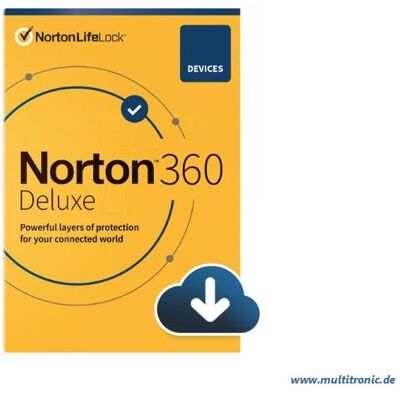 Symantec Norton 360 DELUXE 25GB GE 1 USER 3 DEVICE 12 Months GENERIC MM pour Android & iOS & Windows - Publicité Symantec Norton 360 DELUXE 25GB GE 1 USER 3 DEVICE 12 Months GENERIC MM pour Android & iOS & Windows - Publicité