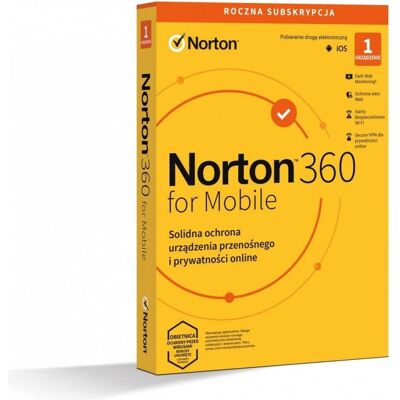 Symantec Norton Norton360 Mobile PL 1 utilisateur, 1 appareil, 1 an 21426915 pour Android & iOS - Publicité Symantec Norton Norton360 Mobile PL 1 utilisateur, 1 appareil, 1 an 21426915 pour Android & iOS - Publicité