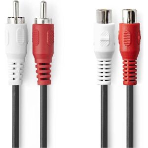 Nedis Câble audio stéréo 2x RCA mâle 2x RCA femelle Nickelé 2.00 m Rond Noir (2 m, Câbles Cinch), Câble audio - Publicité Nedis Câble audio stéréo 2x RCA mâle 2x RCA femelle Nickelé 2.00 m Rond Noir (2 m, Câbles Cinch), Câble audio - Publicité