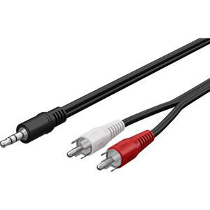 Goobay Fiche stéréo 3,5 mm > 2 x fiche Cinch (1.50 m, Câble AUX, Câbles Cinch), Câble audio - Publicité Goobay Fiche stéréo 3,5 mm > 2 x fiche Cinch (1.50 m, Câble AUX, Câbles Cinch), Câble audio - Publicité