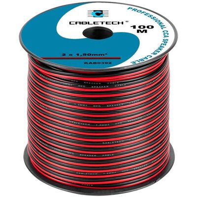Câble d'enceinte Cabletech 1,5mm Noir-Rouge - Publicité Câble d'enceinte Cabletech 1,5mm Noir-Rouge - Publicité