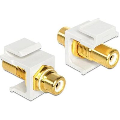 Delock Keystone RCA (Embrayage double), Adaptateur audio, Blanc - Publicité Delock Keystone RCA (Embrayage double), Adaptateur audio, Blanc - Publicité
