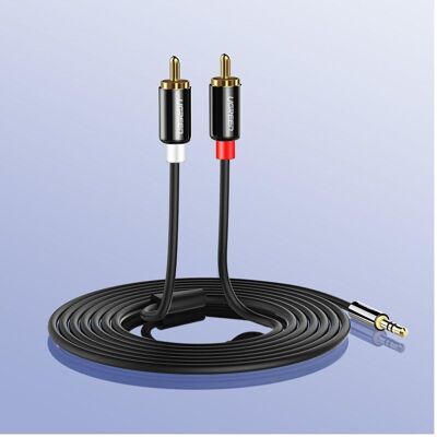 Câble audio Ugreen - 3,5mm à 2RCA - 3m Noir - Câble audio - Publicité Câble audio Ugreen - 3,5mm à 2RCA - 3m Noir - Câble audio - Publicité