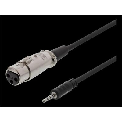 Deltaco XLR-2000 - Câble audio - XLR3 vers mini jack 4 broches - 1,5 m - Noir - Publicité Deltaco XLR-2000 - Câble audio - XLR3 vers mini jack 4 broches - 1,5 m - Noir - Publicité