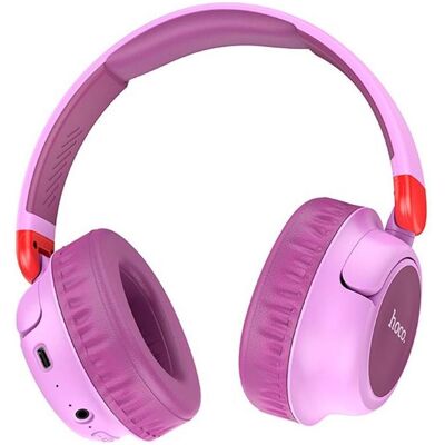 Hoco - Wireless Headphones Adventure (W43) - Bluetooth V5.2, Jack 3.5mm, TF Card - Purple (25 h, Sans fil), Écouteurs, Violet - Publicité Hoco - Wireless Headphones Adventure (W43) - Bluetooth V5.2, Jack 3.5mm, TF Card - Purple (25 h, Sans fil), Écouteurs, Violet - Publicité