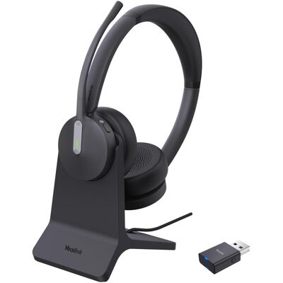 Yealink WH64 Hybrid Dual Teams avec station de chargement (Sans fil, USB-A, Les équipes Microsoft), Casque micro de bureau, Noir - Publicité Yealink WH64 Hybrid Dual Teams avec station de chargement (Sans fil, USB-A, Les équipes Microsoft), Casque micro de bureau, Noir - Publicité