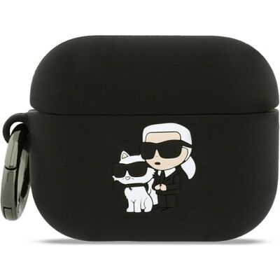 Karl Lagerfeld - Silicone Karl&Choupette Head 3D (KLAP3RUNKC) - Apple AirPods Pro 3 - Black (Manchon pour casque d'écoute), Étui pour écouteurs + casque, Noir - Publicité Karl Lagerfeld - Silicone Karl&Choupette Head 3D (KLAP3RUNKC) - Apple AirPods Pro 3 - Black (Manchon pour casque d'écoute), Étui pour écouteurs + casque, Noir - Publicité