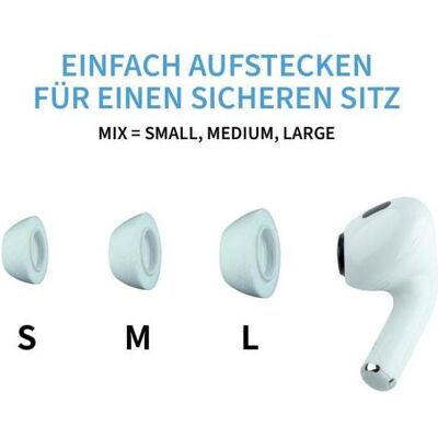 Comply For Apple AirPods Pro 3 Version: Max - White Assorted (Mix), Pièces de rechange casque + écouteurs, Blanc - Publicité Comply For Apple AirPods Pro 3 Version: Max - White Assorted (Mix), Pièces de rechange casque + écouteurs, Blanc - Publicité
