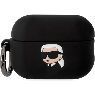 Coque en silicone Karl Lagerfeld pour AirPods Pro 2 - Logo NFT - Noir - Publicité Coque en silicone Karl Lagerfeld pour AirPods Pro 2 - Logo NFT - Noir - Publicité