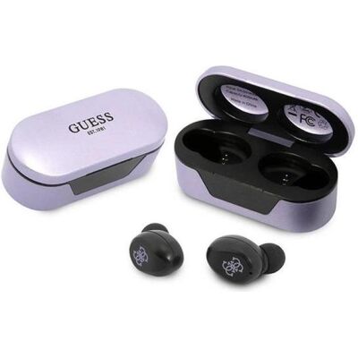 Guess Écouteurs sans fil Bluetooth BT5.0 5H - Étui de chargement (violet) - Publicité Guess Écouteurs sans fil Bluetooth BT5.0 5H - Étui de chargement (violet) - Publicité