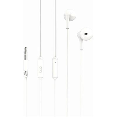 Casque filaire Forever iPhone Samsung - Microphone, Blanc - Publicité Casque filaire Forever iPhone Samsung - Microphone, Blanc - Publicité