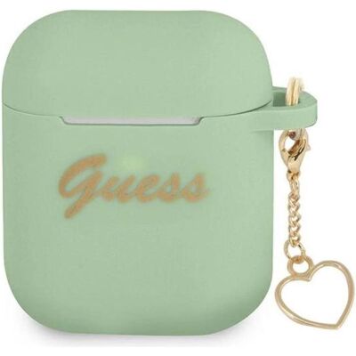 Étui en silicone Guess cœur pour Airpods - Vert - Publicité Étui en silicone Guess cœur pour Airpods - Vert - Publicité