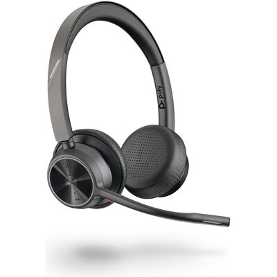HP Poly Voyager 4320 (Filaire, Sans fil, USB-A, Les équipes Microsoft, Zoom), Casque micro de bureau, Noir - Publicité HP Poly Voyager 4320 (Filaire, Sans fil, USB-A, Les équipes Microsoft, Zoom), Casque micro de bureau, Noir - Publicité