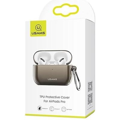 Usams Etui pour AirPods Pro TPU czarny/black BH570AP03 (US-BH570) (Manchon pour casque d'écoute), Étui pour écouteurs + casque, Noir - Publicité Usams Etui pour AirPods Pro TPU czarny/black BH570AP03 (US-BH570) (Manchon pour casque d'écoute), Étui pour écouteurs + casque, Noir - Publicité