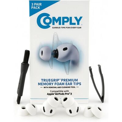 Comply For Apple AirPods Pro 3 Version - White Small (S), Pièces de rechange casque + écouteurs, Blanc - Publicité Comply For Apple AirPods Pro 3 Version - White Small (S), Pièces de rechange casque + écouteurs, Blanc - Publicité