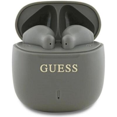 Écouteurs sans fil Guess TWS avec logo, étanche IPX5 et boîtier de chargement - Gris - Publicité Écouteurs sans fil Guess TWS avec logo, étanche IPX5 et boîtier de chargement - Gris - Publicité