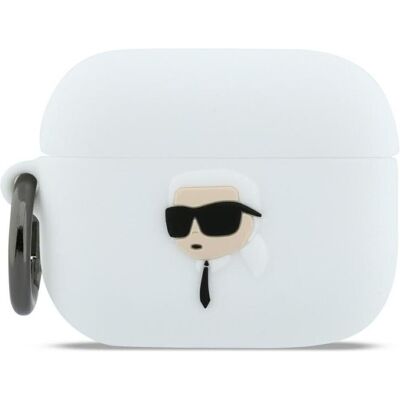 Karl Lagerfeld - Silicone Karl Head 3D (KLAP3RUNIKH) - Apple AirPods Pro 3 - White (Manchon pour casque d'écoute), Étui pour écouteurs + casque, Blanc - Publicité Karl Lagerfeld - Silicone Karl Head 3D (KLAP3RUNIKH) - Apple AirPods Pro 3 - White (Manchon pour casque d'écoute), Étui pour écouteurs + casque, Blanc - Publicité