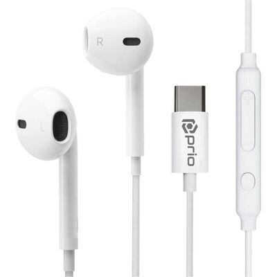 Prio - Stereo USB C Headset - Blanc - USB-C - Headset - Publicité Prio - Stereo USB C Headset - Blanc - USB-C - Headset - Publicité