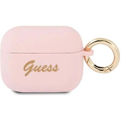 Coque en silicone Guess pour Airpods Pro - Rose - Étui pour écouteurs - Publicité Coque en silicone Guess pour Airpods Pro - Rose - Étui pour écouteurs - Publicité