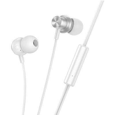 Hoco Wired headphones wire earphones Jack 3,5 mm with microphone M110 silver (Filaire), Écouteurs, Argent - Publicité Hoco Wired headphones wire earphones Jack 3,5 mm with microphone M110 silver (Filaire), Écouteurs, Argent - Publicité