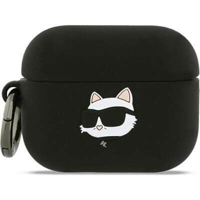 Karl Lagerfeld - Silicone Choupette Head 3D (KLAP3RUNCHK) - Apple AirPods Pro 3 - Black (Manchon pour casque d'écoute), Étui pour écouteurs + casque, Noir - Publicité Karl Lagerfeld - Silicone Choupette Head 3D (KLAP3RUNCHK) - Apple AirPods Pro 3 - Black (Manchon pour casque d'écoute), Étui pour écouteurs + casque, Noir - Publicité