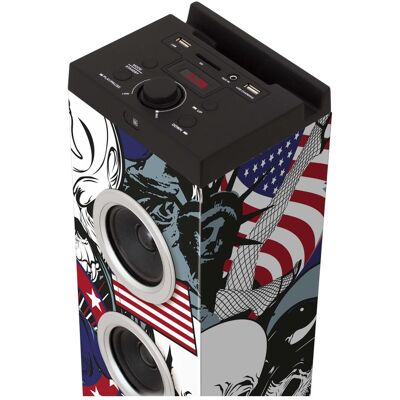 Bigben Tour Multimedia Freegun, Enceinte Bluetooth, Noir, Blanc, Bleu - Publicité Bigben Tour Multimedia Freegun, Enceinte Bluetooth, Noir, Blanc, Bleu - Publicité