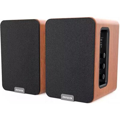 Aiwa SPA-200BR Active speaker pair with HDMI, brown (50 W), Enceinte hifi + home cinéma, Marron - Publicité Aiwa SPA-200BR Active speaker pair with HDMI, brown (50 W), Enceinte hifi + home cinéma, Marron - Publicité
