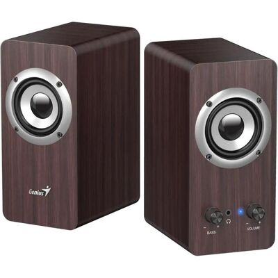 Genius SP-HF400 Lautsprecher Dunkelbraun, Haut-parleur PC, Marron - Publicité Genius SP-HF400 Lautsprecher Dunkelbraun, Haut-parleur PC, Marron - Publicité