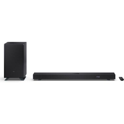 Sharp Speakers HT-SBW53121(BK) Q 3.1.2 Dolby Atmos/ DTS:X Soundbar with Wireless Subwoofer, Black (182 W, 3.1.2 Canal), Barre de son, Argent, Noir - Publicité Sharp Speakers HT-SBW53121(BK) Q 3.1.2 Dolby Atmos/ DTS:X Soundbar with Wireless Subwoofer, Black (182 W, 3.1.2 Canal), Barre de son, Argent, Noir - Publicité