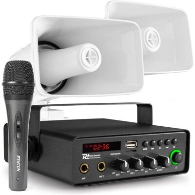 Power Dynamics auto - - avec 2 haut-parleurs et Bluetooth - 30W - 12V (Passif), Haut-parleur PA, Noir - Publicité Power Dynamics auto - - avec 2 haut-parleurs et Bluetooth - 30W - 12V (Passif), Haut-parleur PA, Noir - Publicité