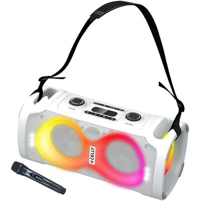 Celly Wrl Speaker 45 W Wrl Mic White (3 h), Enceinte Bluetooth, Blanc - Publicité Celly Wrl Speaker 45 W Wrl Mic White (3 h), Enceinte Bluetooth, Blanc - Publicité