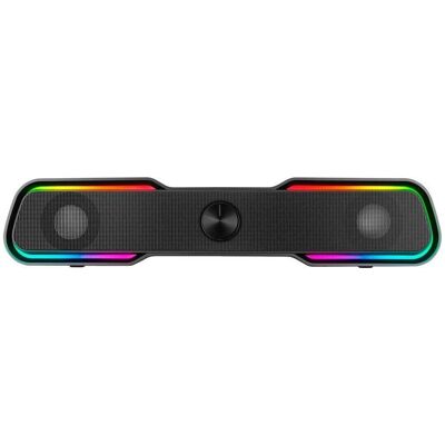 Sven Haut-parleurs Skaļrunis Gaming mini soundbar RGB 10(2×5)W USB Bluetooth, Enceinte Bluetooth, Noir - Publicité Sven Haut-parleurs Skaļrunis Gaming mini soundbar RGB 10(2×5)W USB Bluetooth, Enceinte Bluetooth, Noir - Publicité