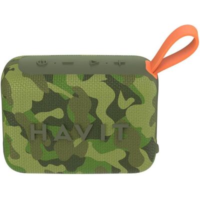 Havit Haut-parleur BT SK874BT, 8W, étanche, camouflage, Enceinte Bluetooth, Multicolore, Vert - Publicité Havit Haut-parleur BT SK874BT, 8W, étanche, camouflage, Enceinte Bluetooth, Multicolore, Vert - Publicité