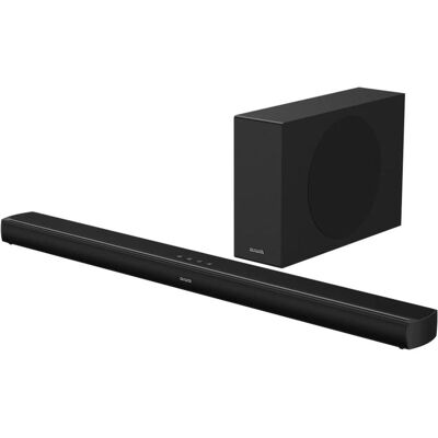 Aiwa HE1200SW Barre de son avec subwoofer sans fil 21 canaux Puissance 120 W RMS Noir (120 W, Canal 2.1), Barre de son, Noir - Publicité Aiwa HE1200SW Barre de son avec subwoofer sans fil 21 canaux Puissance 120 W RMS Noir (120 W, Canal 2.1), Barre de son, Noir - Publicité