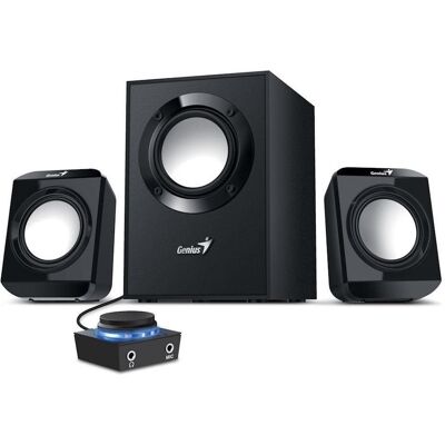 Genius SW-2.1 300 II Sprecher Schwarz, Haut-parleur PC, Noir - Publicité Genius SW-2.1 300 II Sprecher Schwarz, Haut-parleur PC, Noir - Publicité
