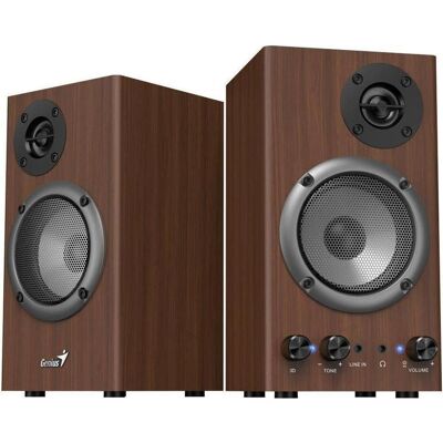 Genius reproducteur SP-HF500B, Haut-parleur PC, Marron - Publicité Genius reproducteur SP-HF500B, Haut-parleur PC, Marron - Publicité