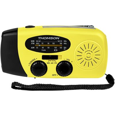 Thomson Emergency Hand Crank Radio - Jaune (AM, FM, Bluetooth), Radio, Jaune - Publicité Thomson Emergency Hand Crank Radio - Jaune (AM, FM, Bluetooth), Radio, Jaune - Publicité