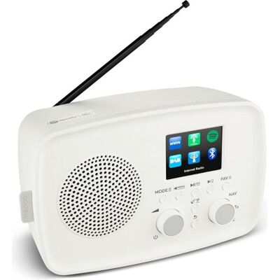 Medion LIFE Internetradio IRE-1 (MD89318) weiss DAB+ Internetradio (DAB+ DAB, Radio Internet, Bluetooth, WiFi), Radio, Blanc - Publicité Medion LIFE Internetradio IRE-1 (MD89318) weiss DAB+ Internetradio (DAB+ DAB, Radio Internet, Bluetooth, WiFi), Radio, Blanc - Publicité