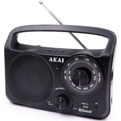 Akai Radio (AM, FM, Bluetooth), Radio, Noir - Publicité Akai Radio (AM, FM, Bluetooth), Radio, Noir - Publicité