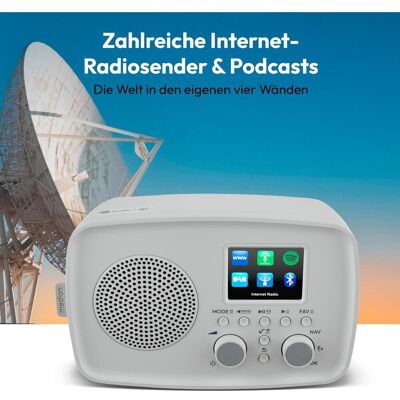 Medion LIFE Internetradio IRE-1 (MD89318) grau DAB+ Internetradio (DAB+ DAB, Radio Internet, Bluetooth, WiFi), Radio, Gris - Publicité Medion LIFE Internetradio IRE-1 (MD89318) grau DAB+ Internetradio (DAB+ DAB, Radio Internet, Bluetooth, WiFi), Radio, Gris - Publicité