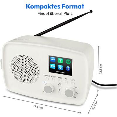 Medion LIFE Internetradio IRE-1 (MD89318) weiss DAB+ Internetradio (DAB+ DAB, Radio Internet, Bluetooth, WiFi), Radio, Blanc - Publicité Medion LIFE Internetradio IRE-1 (MD89318) weiss DAB+ Internetradio (DAB+ DAB, Radio Internet, Bluetooth, WiFi), Radio, Blanc - Publicité