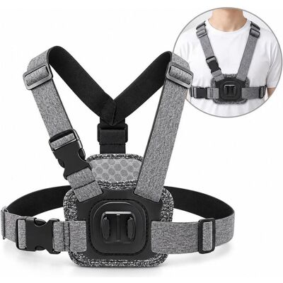 Techsuit - Camera Holder (JX-002) - for GoPro with Magnetic Base, Chest Wear - Gray, Caméra d'action : accessoires, Gris - Publicité Techsuit - Camera Holder (JX-002) - for GoPro with Magnetic Base, Chest Wear - Gray, Caméra d'action : accessoires, Gris - Publicité