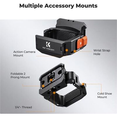 K&F Concept Kf Obudowa Uchwyt Adapter Do Dji Osmo Pocket 3 / 4 Mocowanie Na Gopro Gwint 1/4" / Kf20.0023, Caméra d'action : accessoires, Noir - Publicité K&F Concept Kf Obudowa Uchwyt Adapter Do Dji Osmo Pocket 3 / 4 Mocowanie Na Gopro Gwint 1/4" / Kf20.0023, Caméra d'action : accessoires, Noir - Publicité