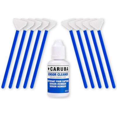 Kit de nettoyage pour capteur plein format Caruba - 10 écouvillons & 30ml liquide - Publicité Kit de nettoyage pour capteur plein format Caruba - 10 écouvillons & 30ml liquide - Publicité