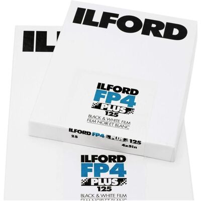 Ilford FP 4 Plus 4x5 pouces/100, Film analogique, Noir - Publicité Ilford FP 4 Plus 4x5 pouces/100, Film analogique, Noir - Publicité