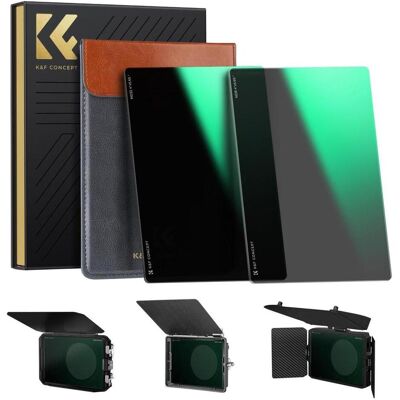 K&F Concept Square Film with Matte Box, 4X5.65 in, Thickness 4.0mm, ND8+ND64, Green Coated (NANO-X series) (Filtre gris neutre, 101.60 mm), Filtre photo - Publicité K&F Concept Square Film with Matte Box, 4X5.65 in, Thickness 4.0mm, ND8+ND64, Green Coated (NANO-X series) (Filtre gris neutre, 101.60 mm), Filtre photo - Publicité