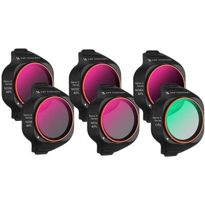 K&F Concept 6pcs Filter Kit (CPL+ND4&PL+ND8&PL+ND16&PL+ND32&PL+ND64&PL), HD, Anti-Reflection, for DJI Mini 5 Pro (Filtres pour drones, DJI Mini 5 Pro), Drone : accessoires, Multicolore - Publicité K&F Concept 6pcs Filter Kit (CPL+ND4&PL+ND8&PL+ND16&PL+ND32&PL+ND64&PL), HD, Anti-Reflection, for DJI Mini 5 Pro (Filtres pour drones, DJI Mini 5 Pro), Drone : accessoires, Multicolore - Publicité