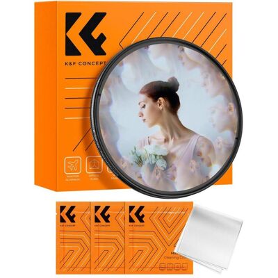 K&F Concept 72mm Kaleidoscope Effect Filter with Three Vacuum Cleaning Cloths (72 mm), Filtre photo, Transparent - Publicité K&F Concept 72mm Kaleidoscope Effect Filter with Three Vacuum Cleaning Cloths (72 mm), Filtre photo, Transparent - Publicité