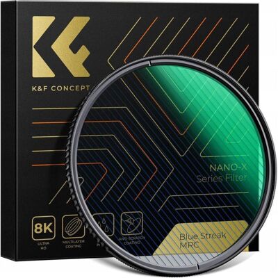 K&F Concept Filtr Kf Filtr Blue Streak Anamorficzny K&f Nano-x Mrc 52mm / Kf01.2095 (52 mm), Filtre photo, Bleu - Publicité K&F Concept Filtr Kf Filtr Blue Streak Anamorficzny K&f Nano-x Mrc 52mm / Kf01.2095 (52 mm), Filtre photo, Bleu - Publicité