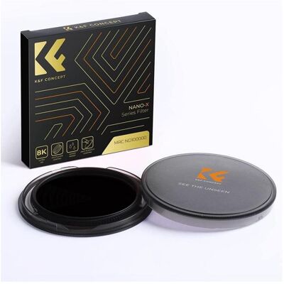 K&F Concept 52MM ND100000 Filter(ND5.0),16.6 Stops, HD, Waterproof, Anti Scratch, 28 Layer Green Coatings (52 mm, Filtre gris neutre), Filtre photo, Gris - Publicité K&F Concept 52MM ND100000 Filter(ND5.0),16.6 Stops, HD, Waterproof, Anti Scratch, 28 Layer Green Coatings (52 mm, Filtre gris neutre), Filtre photo, Gris - Publicité